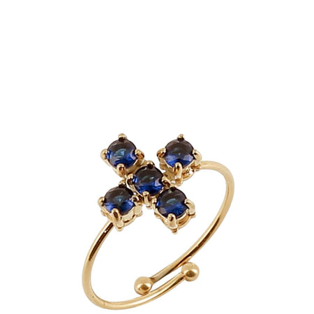 ZAG Gold & Navy Ring