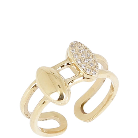 ZAG Gold Oval Double Band Ring