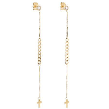 ZAG Gold Super Long Drop Earrings