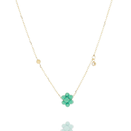 ZAG Gold Turquoise Bead Pendant Necklace