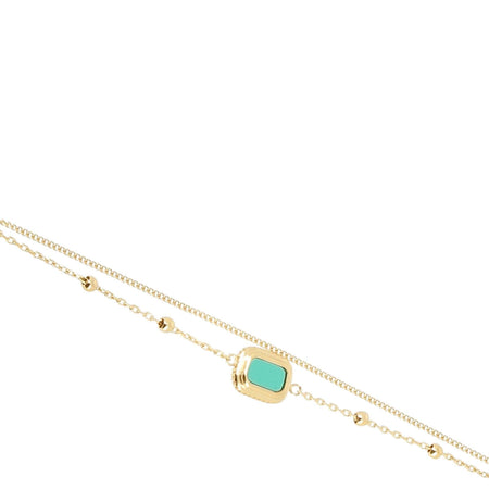 ZAG Gold & Turquoise Double Bracelet