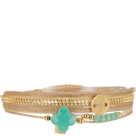 ZAG Gold & Turquoise Multi Strand Bracelet