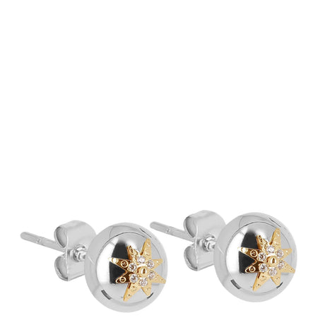 ZAG Hina Two Tone Dome Stud Earrings