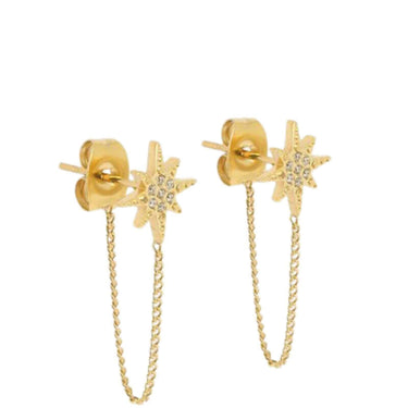 ZAG Isaac Gold Chain Stud Earrings