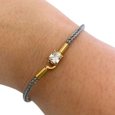 ZAG Jonc Gold & Grey Cord Bracelet