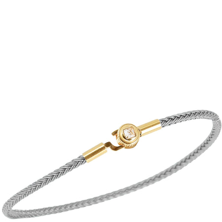 ZAG Jonc Gold & Grey Cord Bracelet