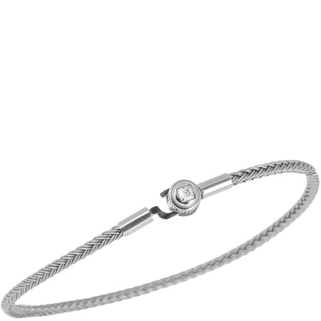 ZAG Jonc Silver & Grey Cord Bracelet