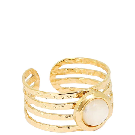 ZAG Maleya Gold White Stone Ring