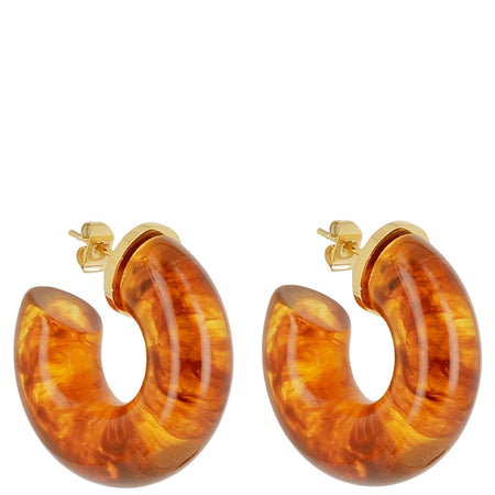 ZAG Marble Gold Earrings - Tortise