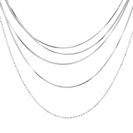 ZAG Multi Strand Silver Necklace