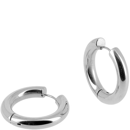 ZAG Nine Silver Chunky Hoop Earrings