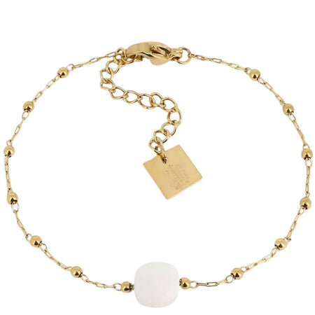 ZAG Pablo Gold Bracelet - Agate White