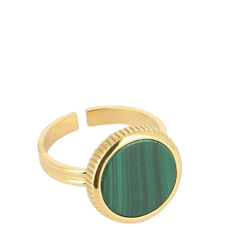 ZAG Pearly Gold Ring - Malachite