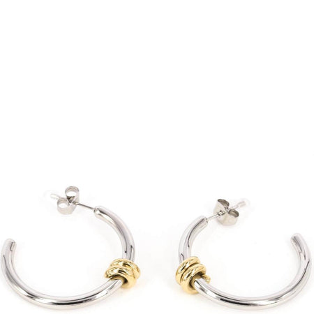 ZAG Pei Two Tone Twist Hoop Earrings