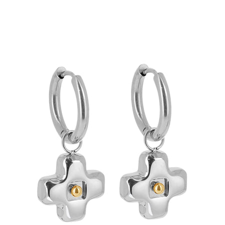 ZAG Sacre Two Tone Charm Hoop Earrings