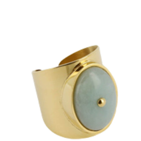 ZAG Sceria Gold & Amazonite Ring