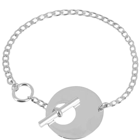 ZAG Silver Circle & T Bar Bracelet