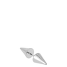 Silver spike earrings on a white background