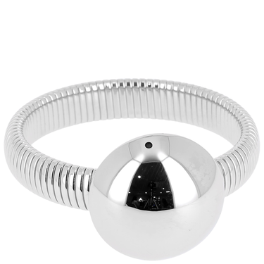Modern ceiling light fixture with white shade and chrome finish on a white background