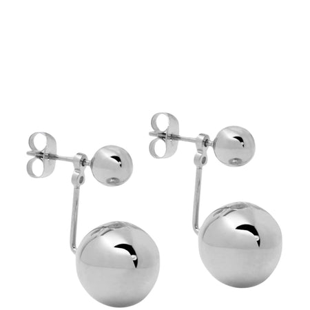 ZAG Silver Harper Double Sphere Drop Earrings