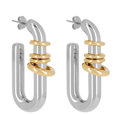 ladies chunky oval hoop earrings