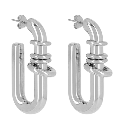 ladies chunky silver hoop earrings
