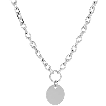 ZAG Silver Link & Disc Necklace