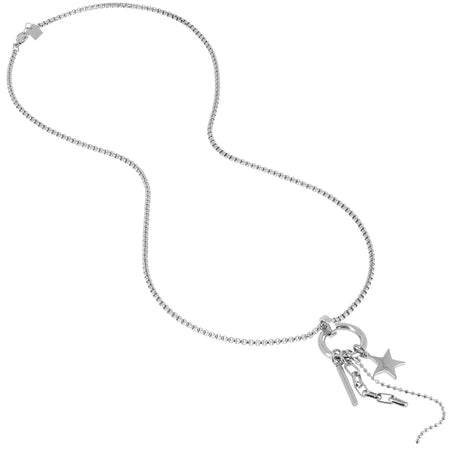 ZAG Silver Long Length Drop Pendant Necklace