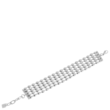 Silver chain bracelet on a white background