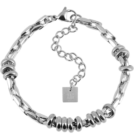 ZAG Silver Oval Link Bead Bracelet