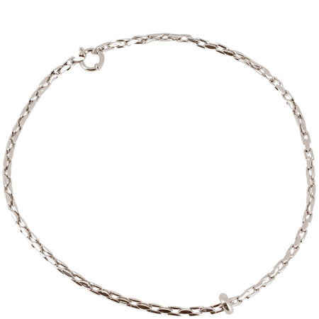 ZAG Silver Oval Link Single Gold Bead Necklace