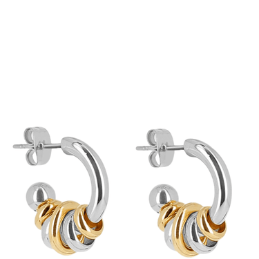 ZAG Silver Small Hoop Gold Ring Earrings