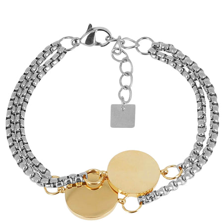 ZAG Two Tone Disc Double Bracelet