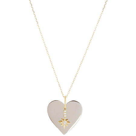 ZAG Two Tone Heart Star Necklace