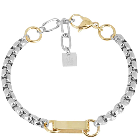 ZAG Two Tone Oval Pendant Bracelet