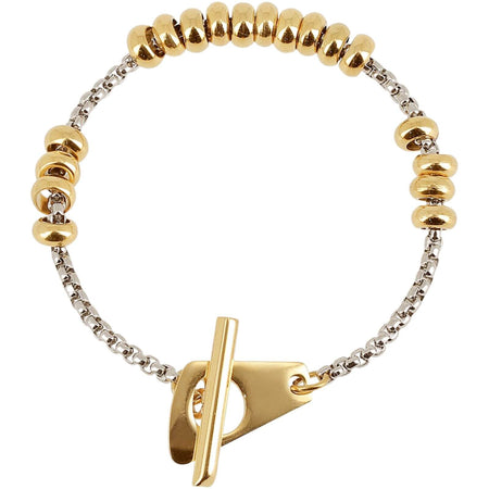 ZAG Two Tone T Bar & Bead Bracelet