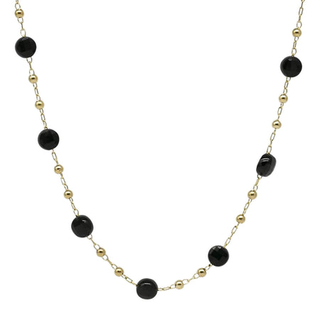 ZAG Zoe Gold Short Necklace - Onyx