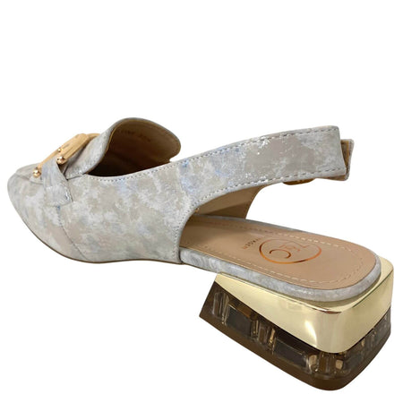 Zanni & Co Diraz One Sling Back Loafer - Silver Marble