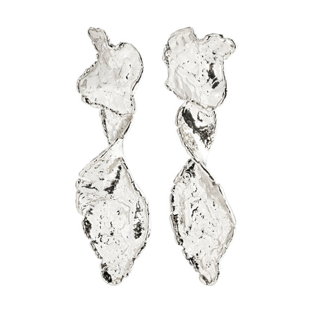 Pilgrim Compass Earrings - Silver