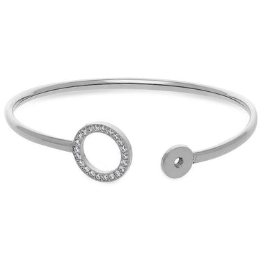 Qudo Cassine Silver Crystal Bangle
