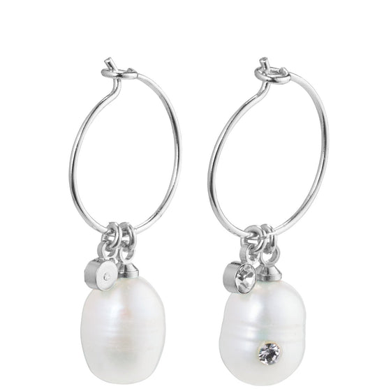 Pilgrim Love Silver & White Pearl Earrings