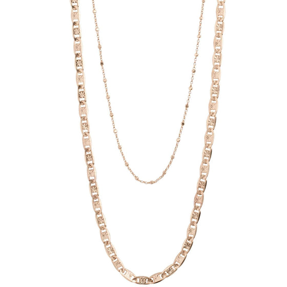 Pilgrim Intuition Double Necklace - Rose Gold