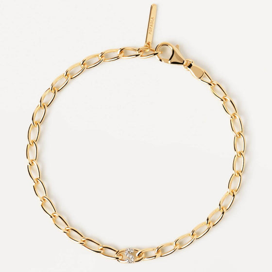 PDPAOLA Letter Gold Chain Bracelet