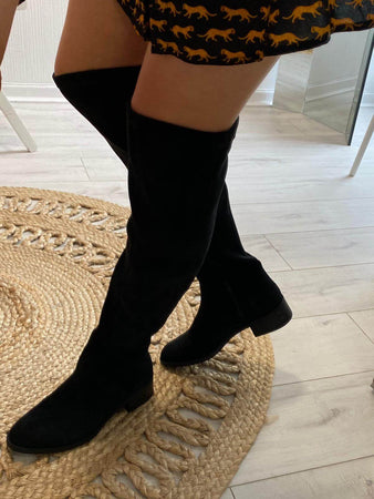 XTI Black Over Knee Boots