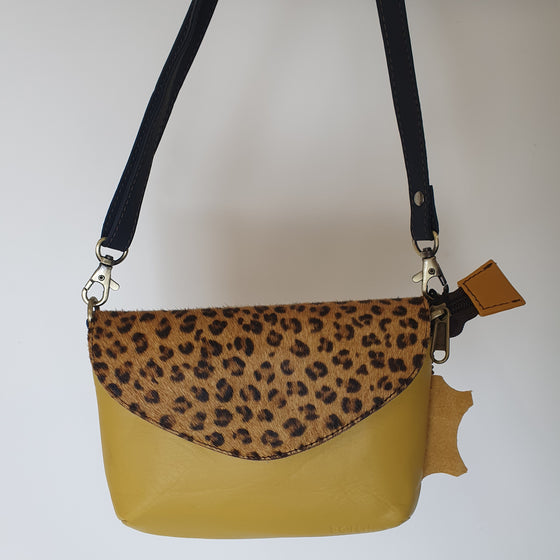 Soruka Carol Small Crossbody/Bum Bag - Mustard Leopard Print