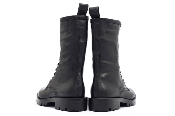 Alpe Black Leather Lace Up Boots