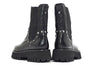 Alpe Black Leather Studded Chunky Boots