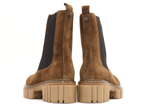 Alpe Tan Suede Chunky Mid Length Boots