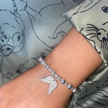 ChloBo Mini Small Ball Double Angel Wing Bracelet
