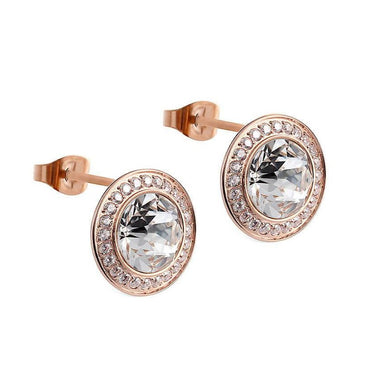 qudo rose gold earrings - clear